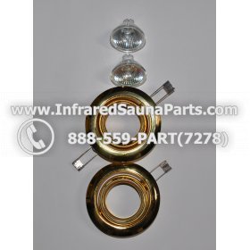 COMPLETE LIGHT ASSEMBLY 110V / 120V - COMPLETE LIGHT ASSEMBLY 2 HOUSING IN GOLD FINISH WITH 2 BULBS 110V / 120V 2