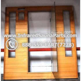 WOOD SAUNA WALLS - HEMLOCK WOOD SAUNA PANEL WITH GLASS ( 72.5" x 70" ) 7