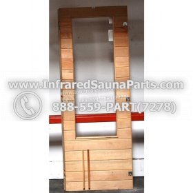 WOOD SAUNA WALLS - HEMLOCK WOOD SAUNA PANEL WITH GLASS ( 68.5" x 26" ) 4