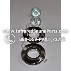 COMPLETE LIGHT ASSEMBLY 12V - COMPLETE LIGHT ASSEMBLY 2 HOUSING IN SILVER FINISH WITH 2 BULBS 12V 2